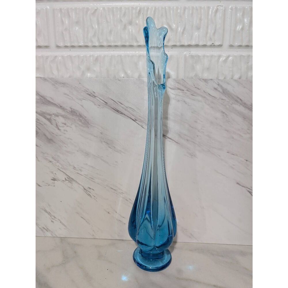 Indiana Glass Blue Swung Vase